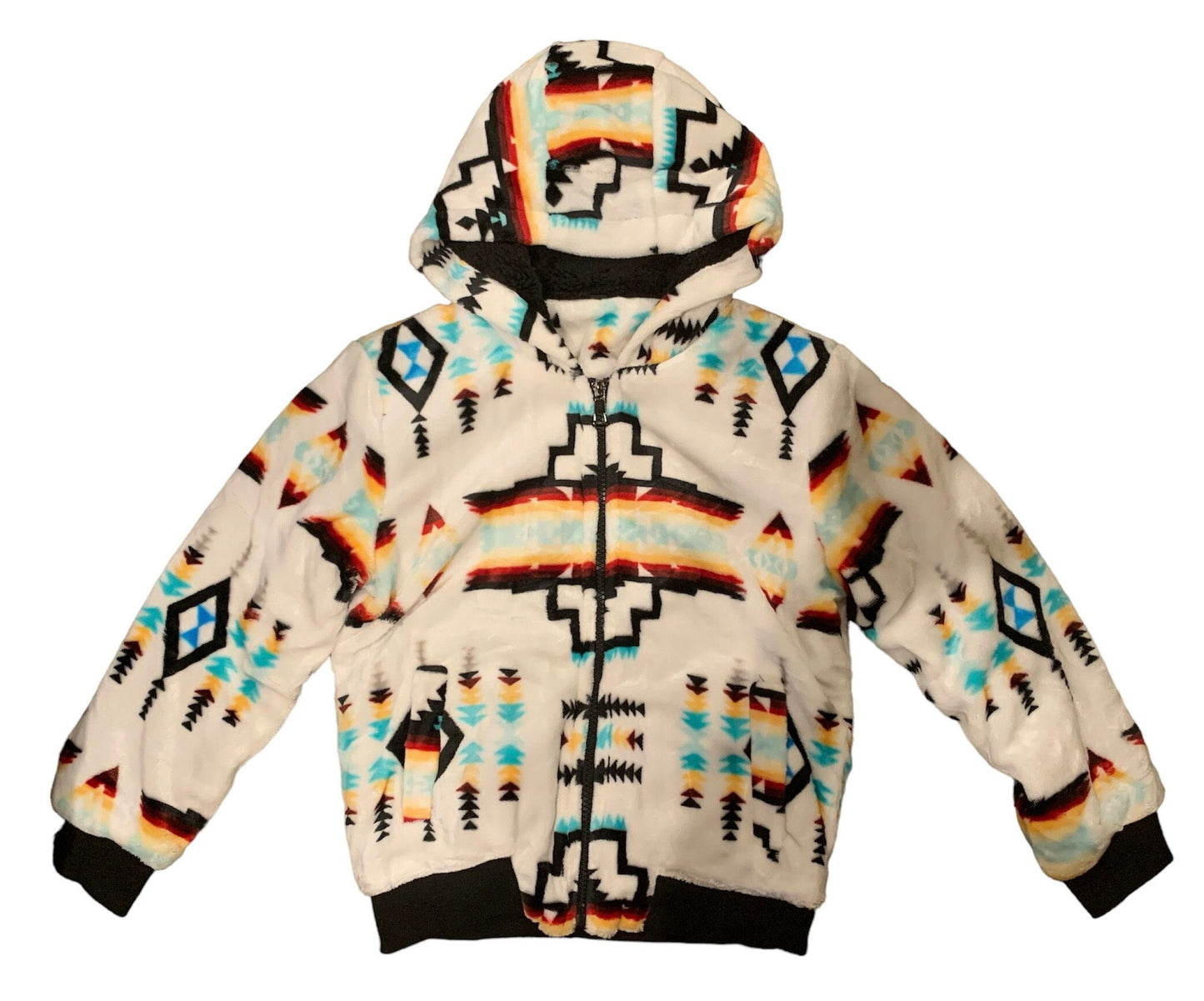 Native American style Super Soft Kids Jacket With Sherpa