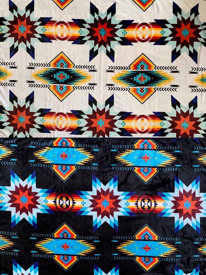 southwest native Style Design Queen size super soft reversible blanket