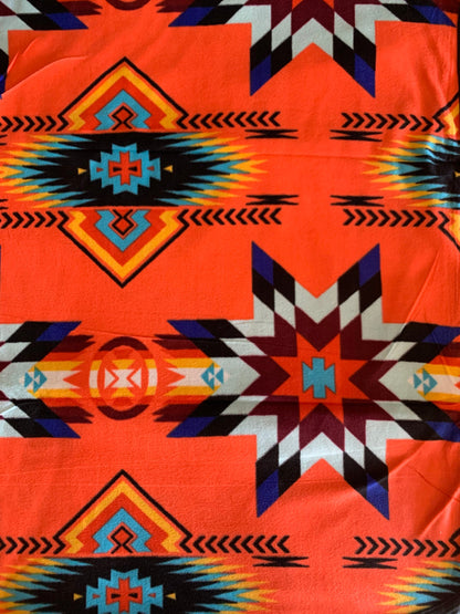 Native American Star Design Throw Size Fleece Blanket