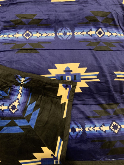 Native American Design Super Soft Queen Size Reversible Blanket