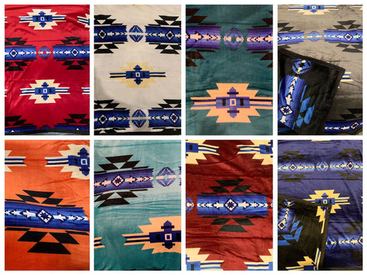 Native American Design Super Soft Queen Size Reversible Blanket