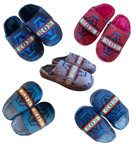 Southwest Native Design Plush Winter Indoor Slippers