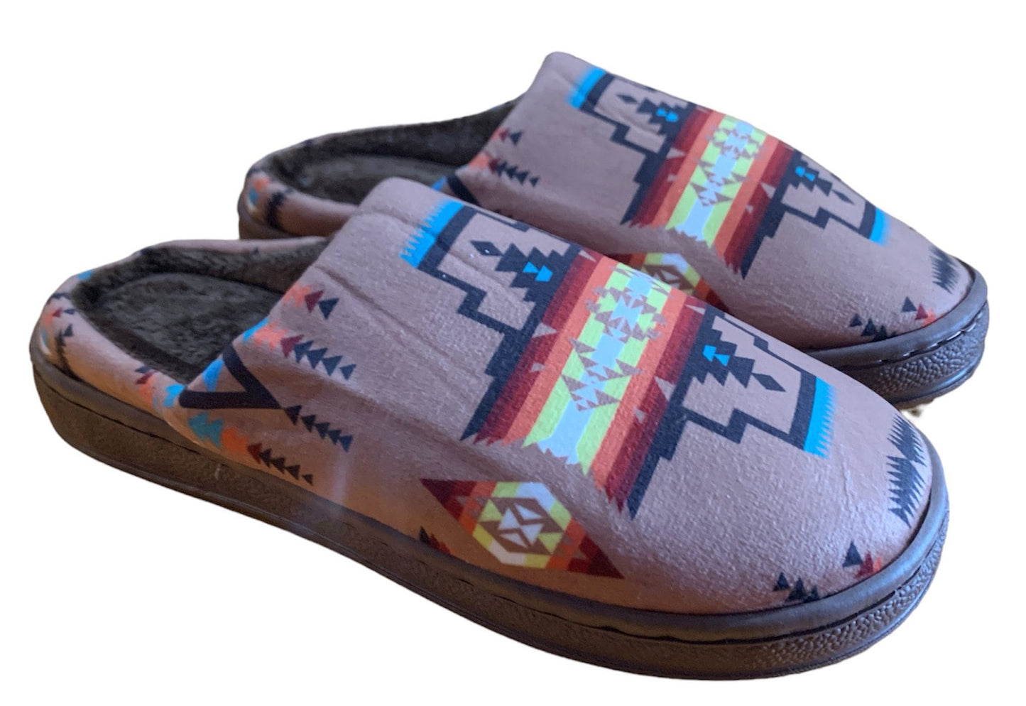 Southwest Native Design Plush Winter Indoor Slippers